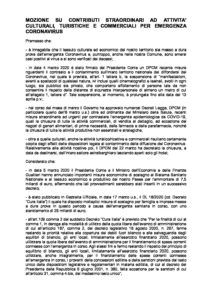 MOZIONE SU CONTRIBUTI STRAORDINARI AD ATTIVITA