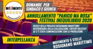 interpellanza annullamento spettacolo teatrale panico ma rosa di alessandro benvenuti