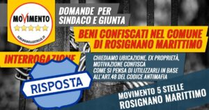 risposta beni confiscati alla mafia criminalità rosignano marittimo m5s