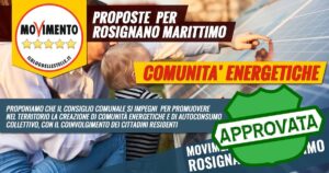 mozione approvata m5s rosignano comunità energetiche