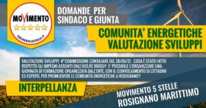 m5s rosignano marittimo comunità energetiche