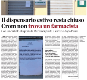 m5s rosignano chiusura dispensario farmaceutico vada mazzanta