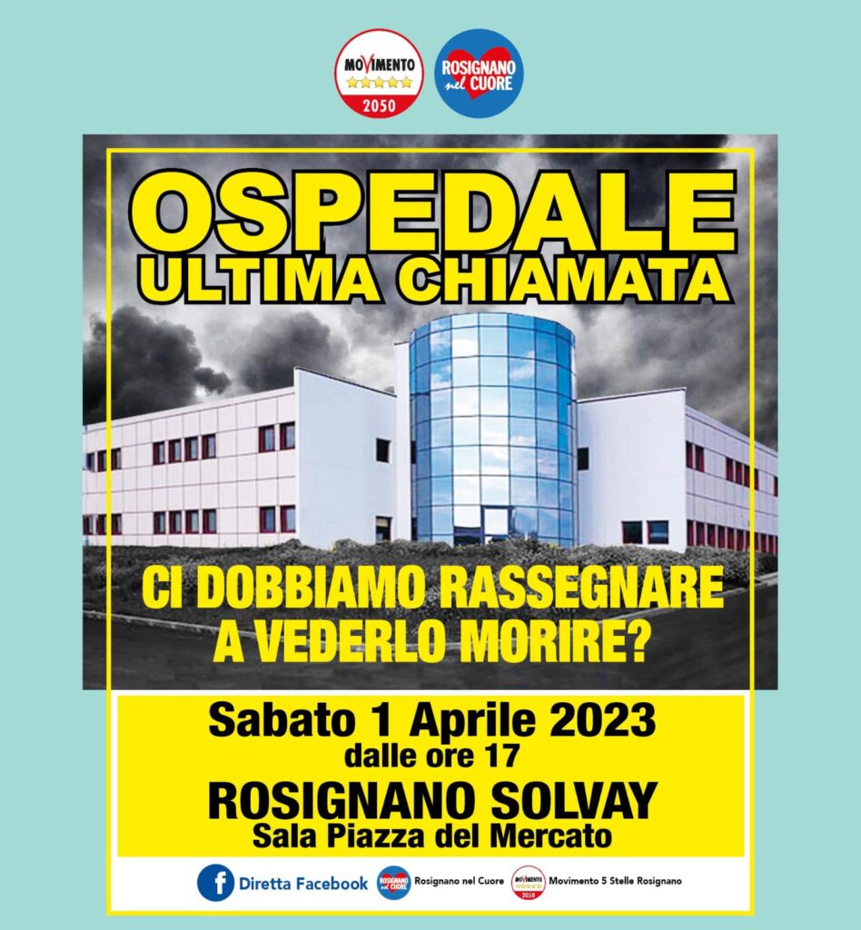 ULTIMA CHIAMATA La Sanità pubblica ci salva la vita, partecipiamo a questo importante incontro pubblico, facciamolo per mantenere il nostro Ospedale, salviamo "NOI" la sanità pubblica, non restiamo indifferenti.